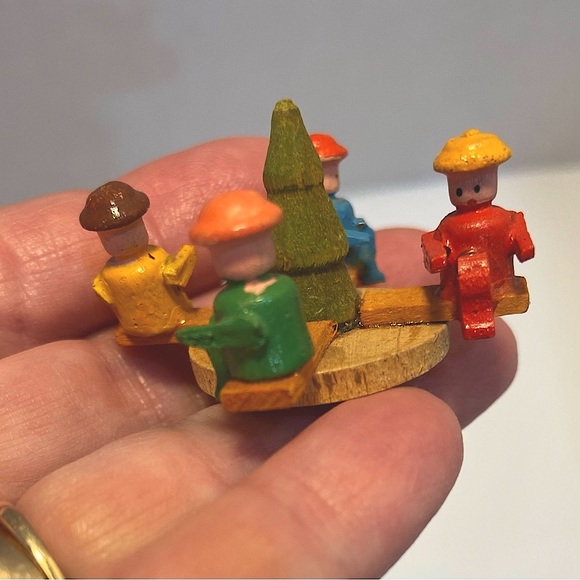 Miniature Wooden Playground with Children Made in Germany - Picture 3 of 12